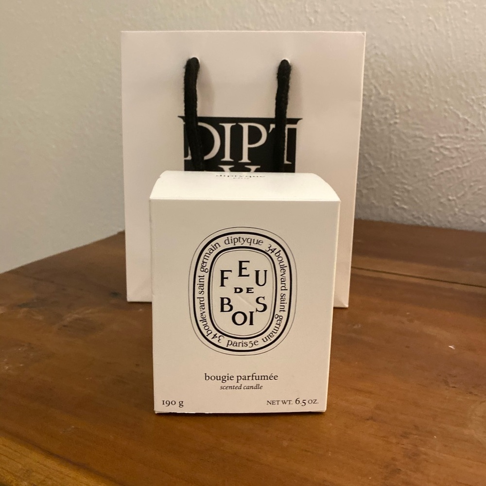 Empty Diptyque Feu de Bois Box and Jar